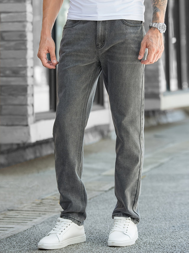 Grey Straight Leg Jeans