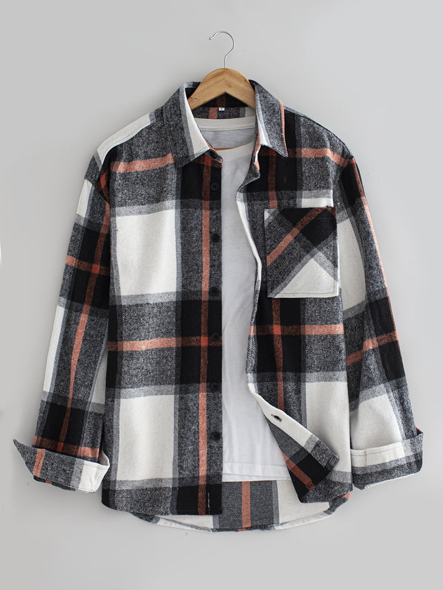 Plaid Long Sleeve Button Down Shirt