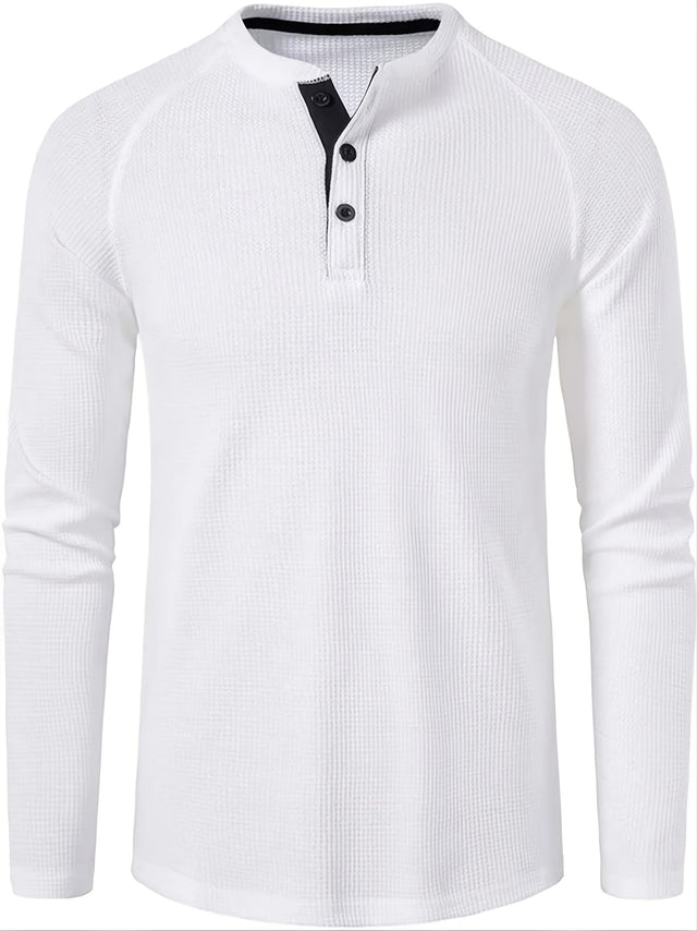 Waffle Henley Long Sleeve Shirt