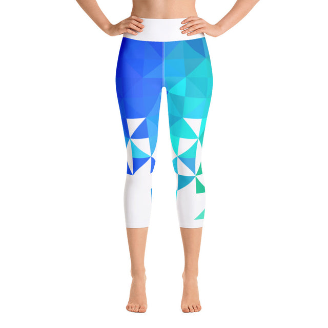 Triangolo Blu Yoga Capri Leggings