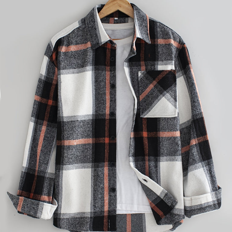 Plaid Long Sleeve Button Down Shirt