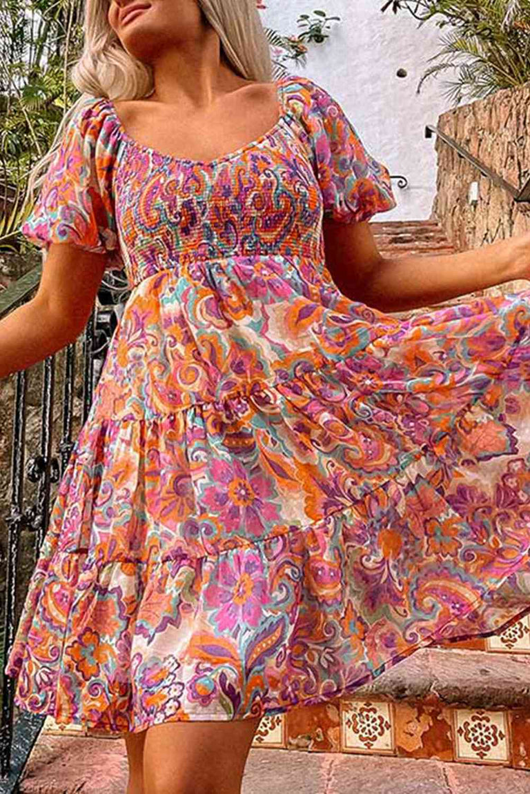Floral Smocked Tiered Dress