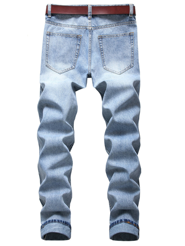 Distressed Slim Fit Denim Jeans