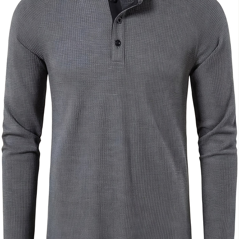 Waffle Henley Long Sleeve Shirt