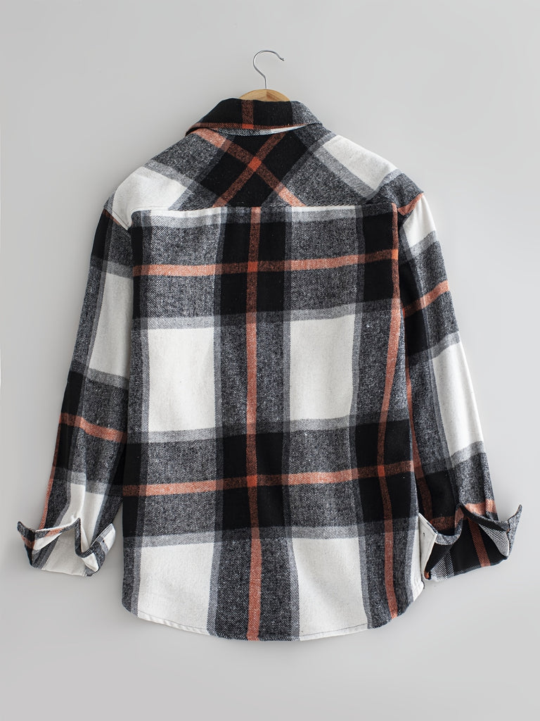 Plaid Long Sleeve Button Down Shirt