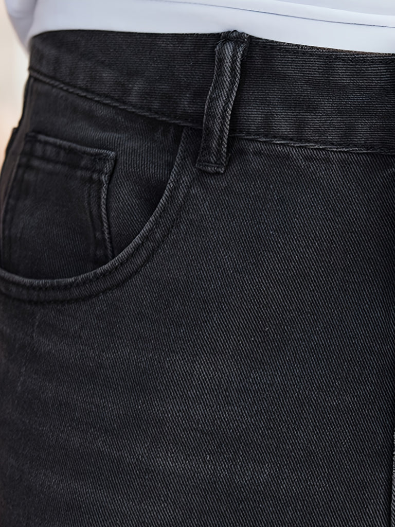 Ripped Straight Jeans