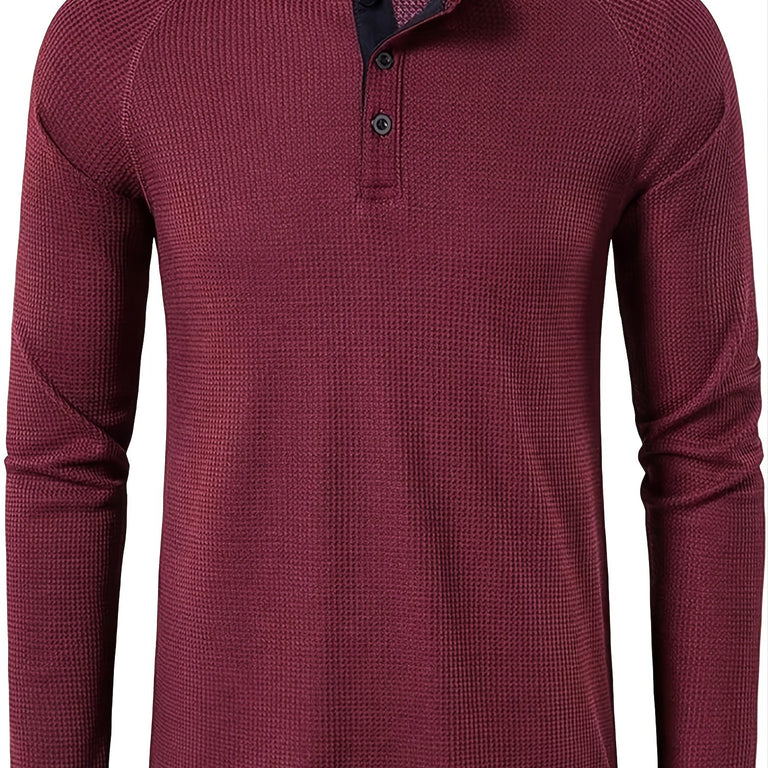 Waffle Henley Long Sleeve Shirt