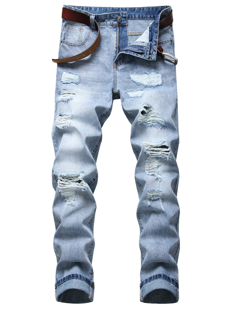 Distressed Slim Fit Denim Jeans