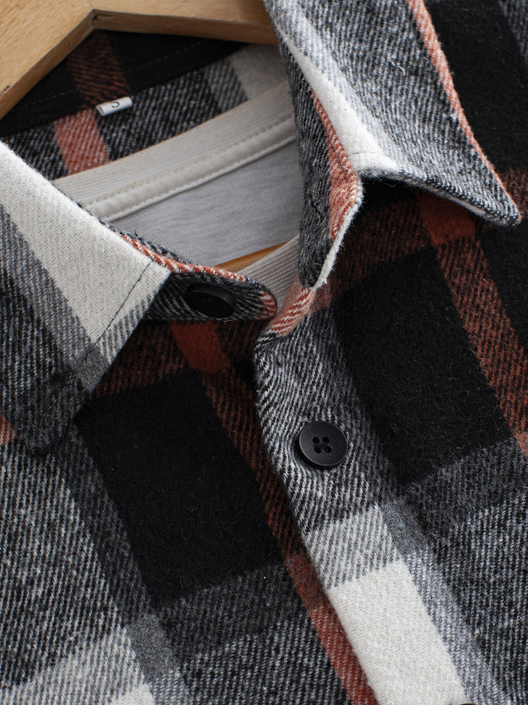 Plaid Long Sleeve Button Down Shirt