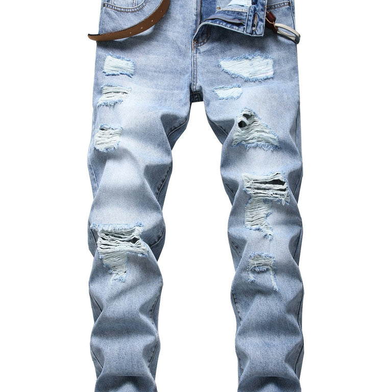 Distressed Slim Fit Denim Jeans