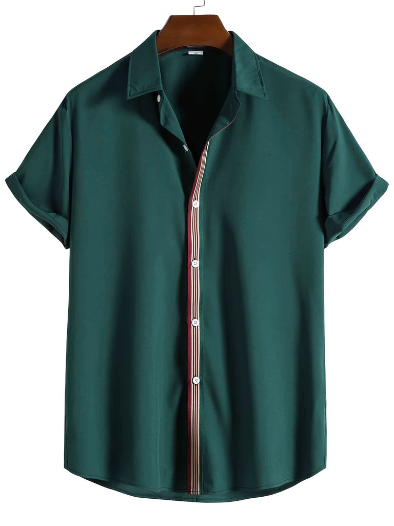 Colorblock Striped Button Down Shirt