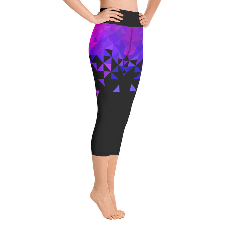 Geometrico Porpora Yoga Capri Leggings