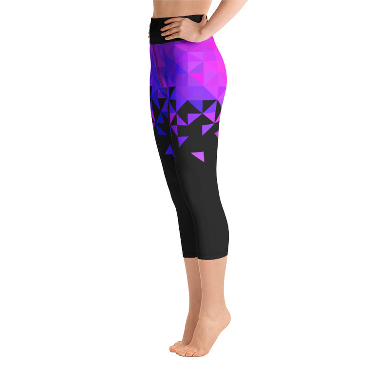 Geometrico Porpora Yoga Capri Leggings